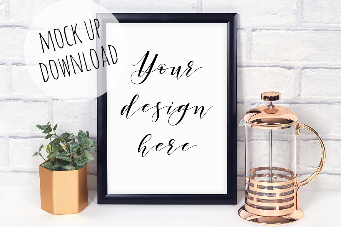 Download Frame Mockup Bundle - Black and Copper By Doodle and ...