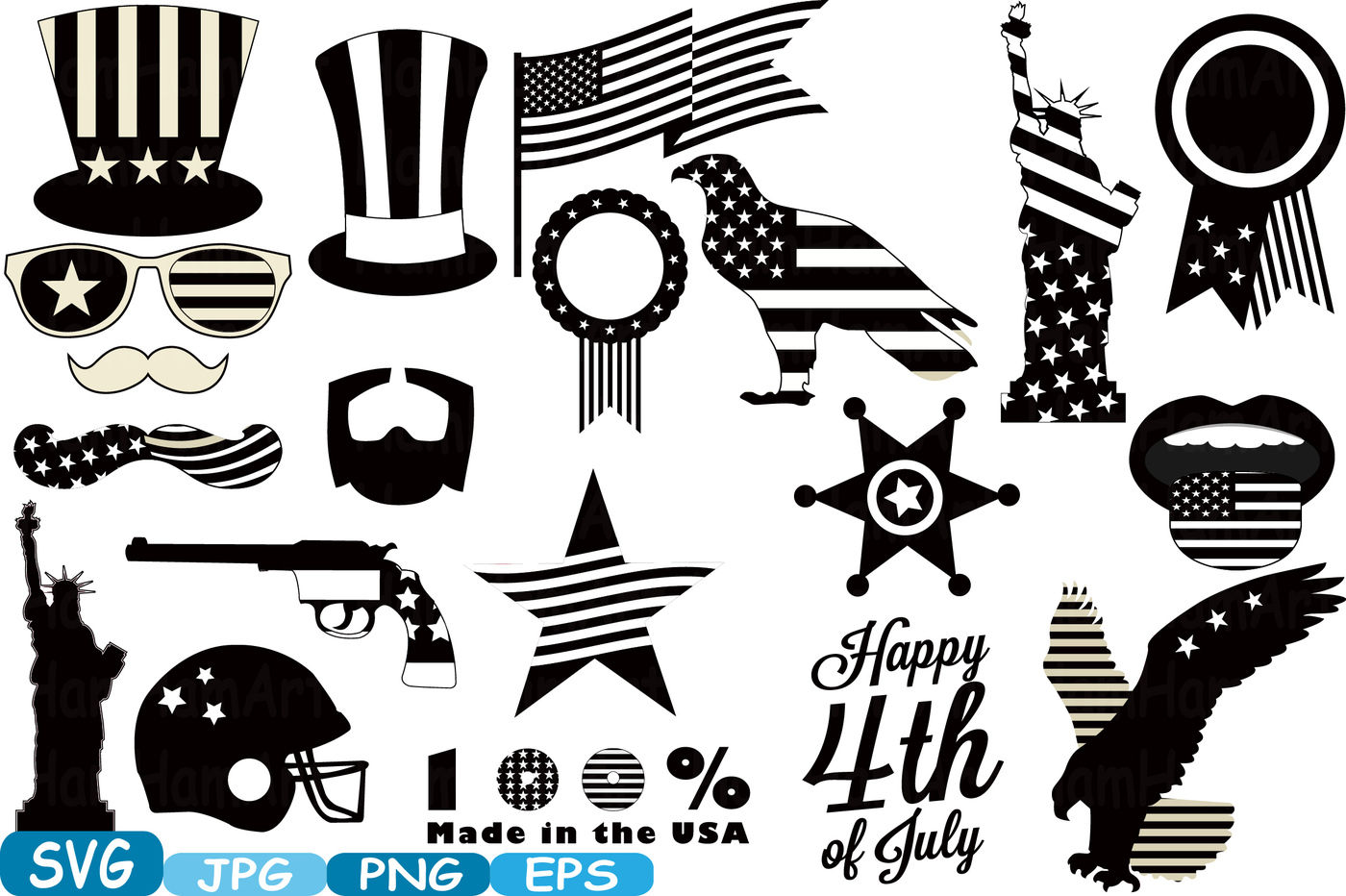 ori 59380 038ffcf6b7e0beb9ba86f341afec6486c2490186 4th of july party photo booth prop silhouette cameo cutting files svg stickers clipart face clip art digital graphics commercial use 283s
