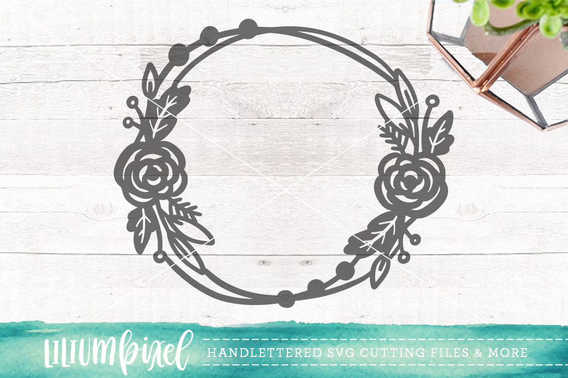 Floral Wreath Svg Png Dxf By Lilium Pixel Svg Thehungryjpeg Com
