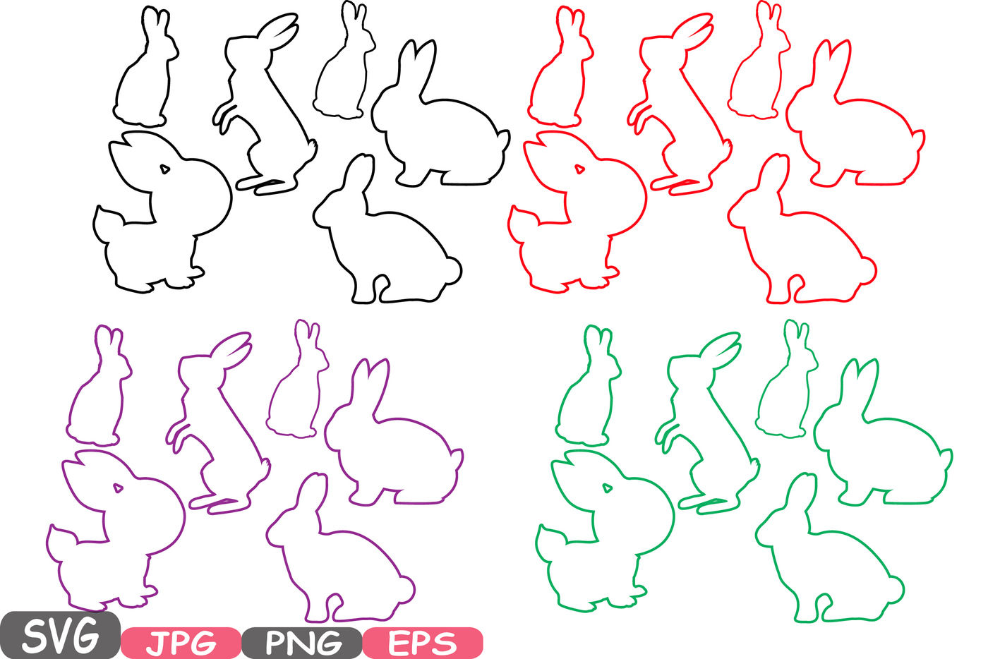 Download Easter bunny Silhouette SVG Cutting Files FARM clipart SVG Easter Monogram rabbit designs t ...