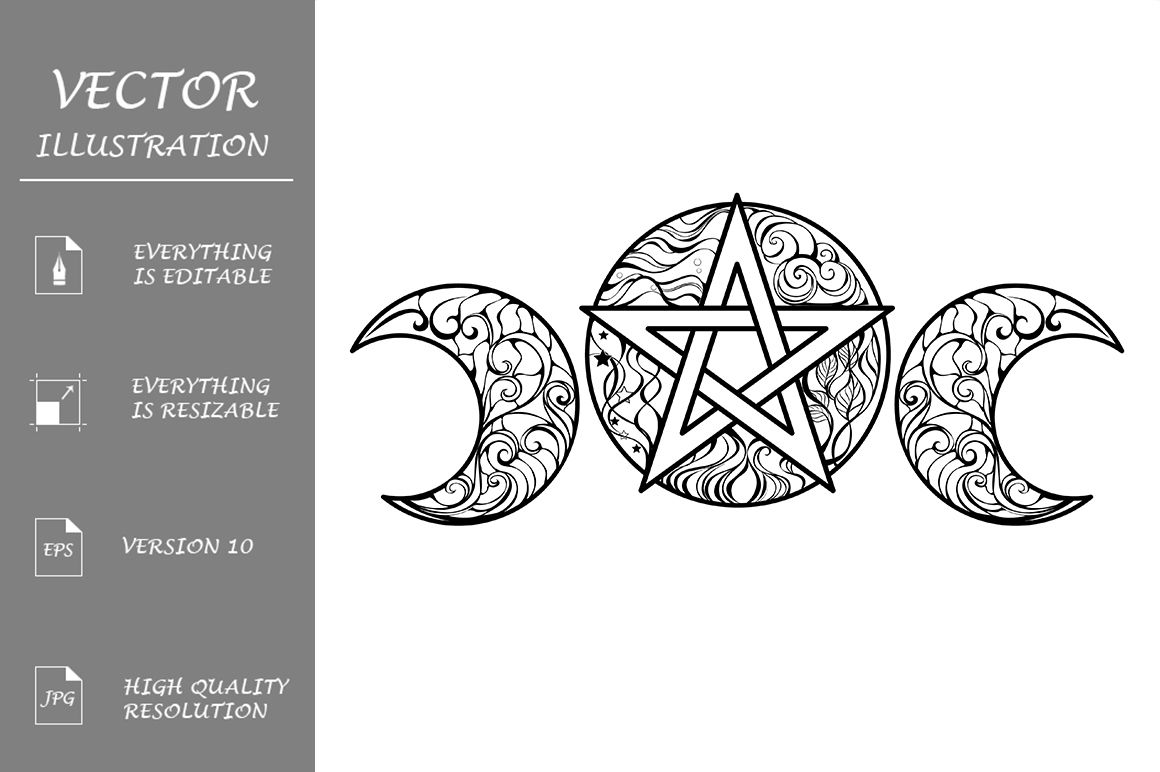 Onyx PENTACLE Wicca Witchcraft Nail Water Transfer Decal Sticker Art Tattoo  Pent | eBay