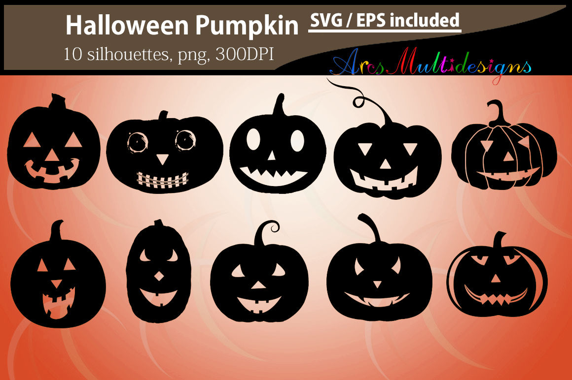 Pumpkin Silhouette Vector Black And White Clipart By Arcsmultidesignsshop Thehungryjpeg Com