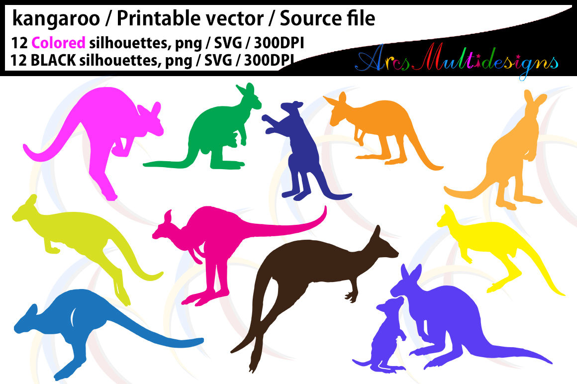 Download Kangaroo Silhouette Clipart Svg Vector By Arcsmultidesignsshop Thehungryjpeg Com