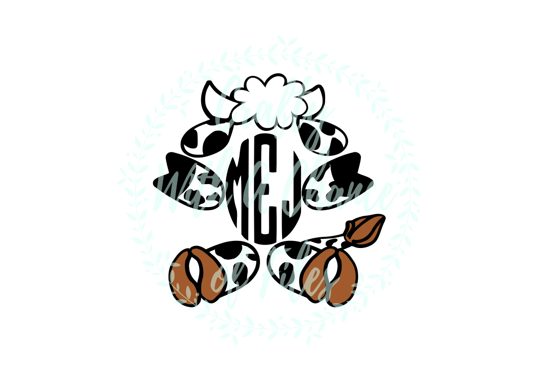 Download Easter Svg Easter Monogram Svg Easter Cow Svg Cow Monogram Svg Baby Cow Svg By Crafty With A Chance Of Files Thehungryjpeg Com
