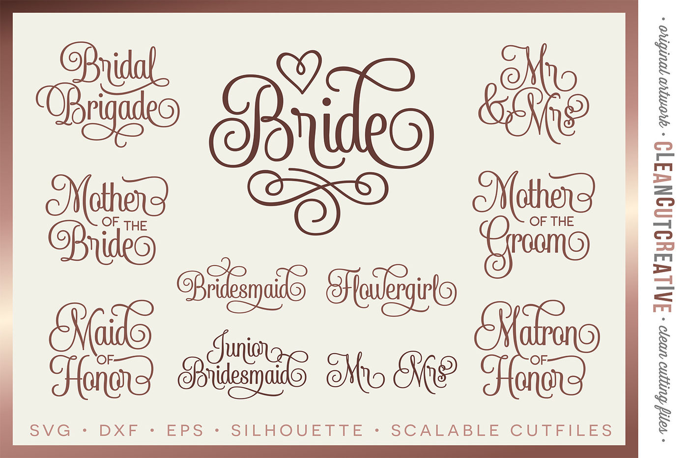 ori 60157 de5968e57bb7794a06cbdd2b3d707e9af5d2dcdc bridal party wedding party set of 11 svg dxf eps png cricut and silhouette clean cutting files