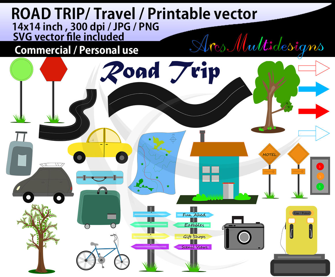 Download Road Trip Vacation Clipart Vector Svg By Arcsmultidesignsshop Thehungryjpeg Com