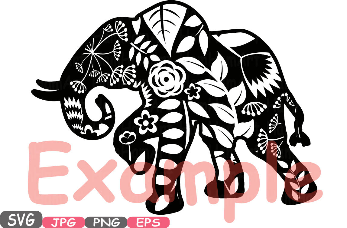Download Elephant Safari Mascot Flower Monogram Cutting Files Svg Silhouette Family Baby School Clipart Illustration Eps Png Jpg Zoo Vector 423s By Hamhamart Thehungryjpeg Com
