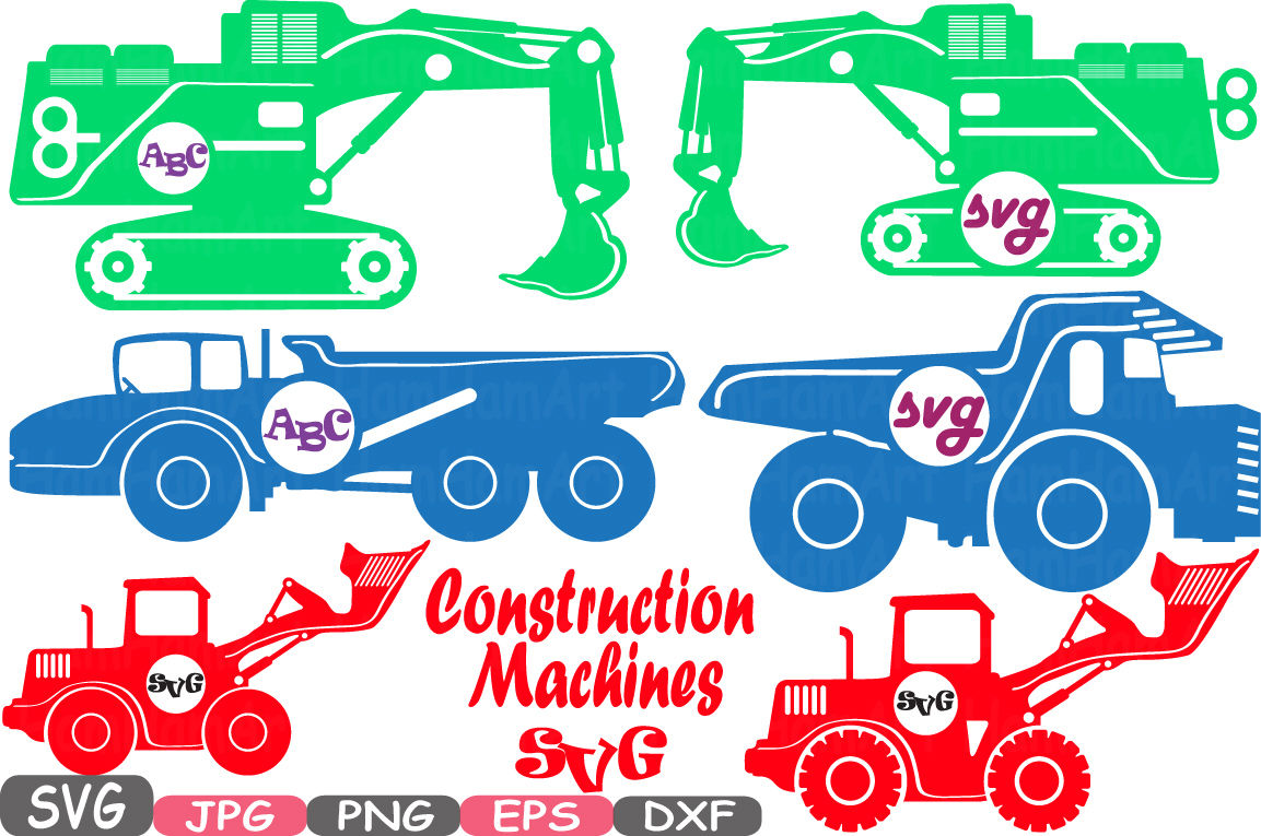 Circle Color Construction Machines Cutting Files Svg Silhouette Builders Toy Toys Cars Monogram Eps Png Dxf Jpg Vinyl Clipart Old 325s By Hamhamart Thehungryjpeg Com