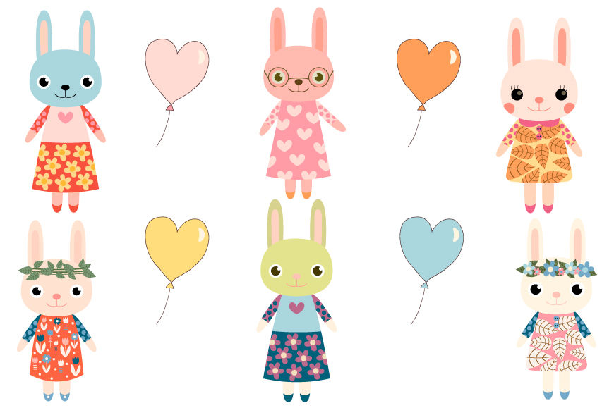 Cute bunny clipart, Girl bunny clip art, Easter rabbit ...