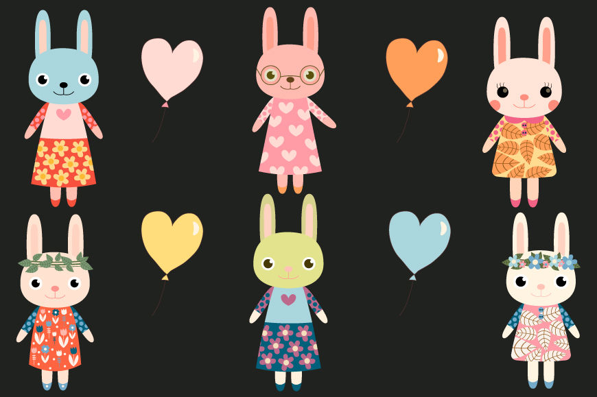 girl bunny rabbit clip art