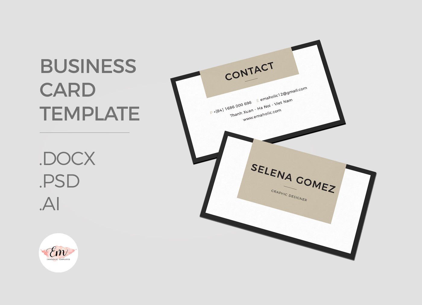 Classic Business Card Template By Emaholic Templates For Business Card Template For Word 2007