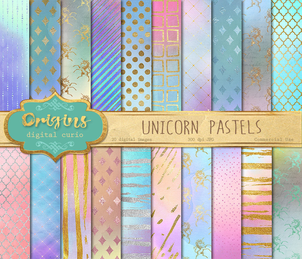 Download Unicorn Pastel Digital Paper By Digital Curio ...