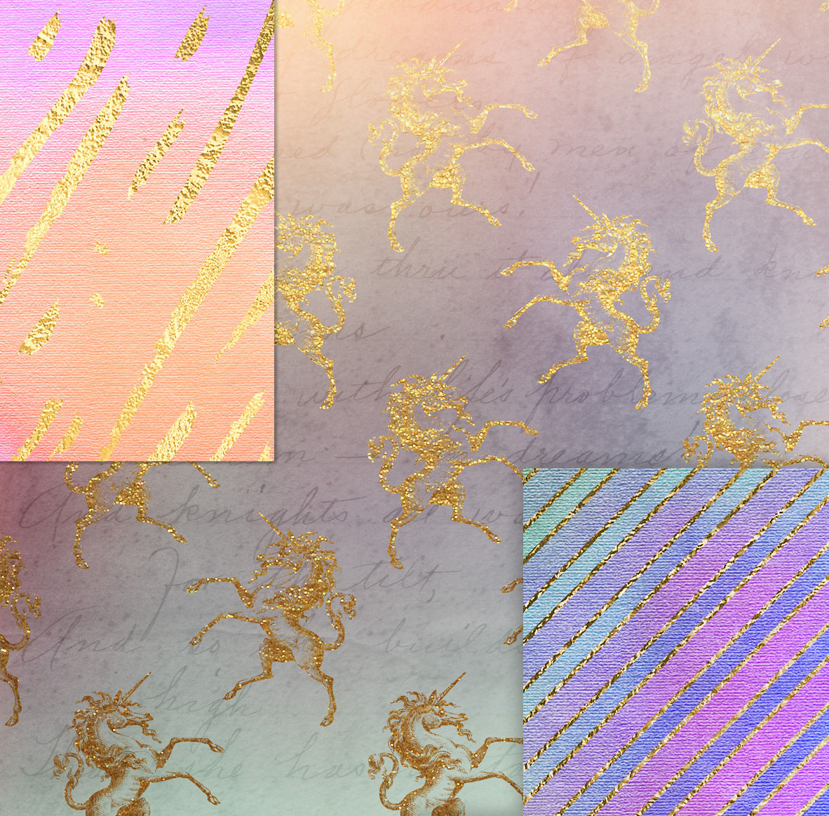 Download Unicorn Pastel Digital Paper By Digital Curio ...