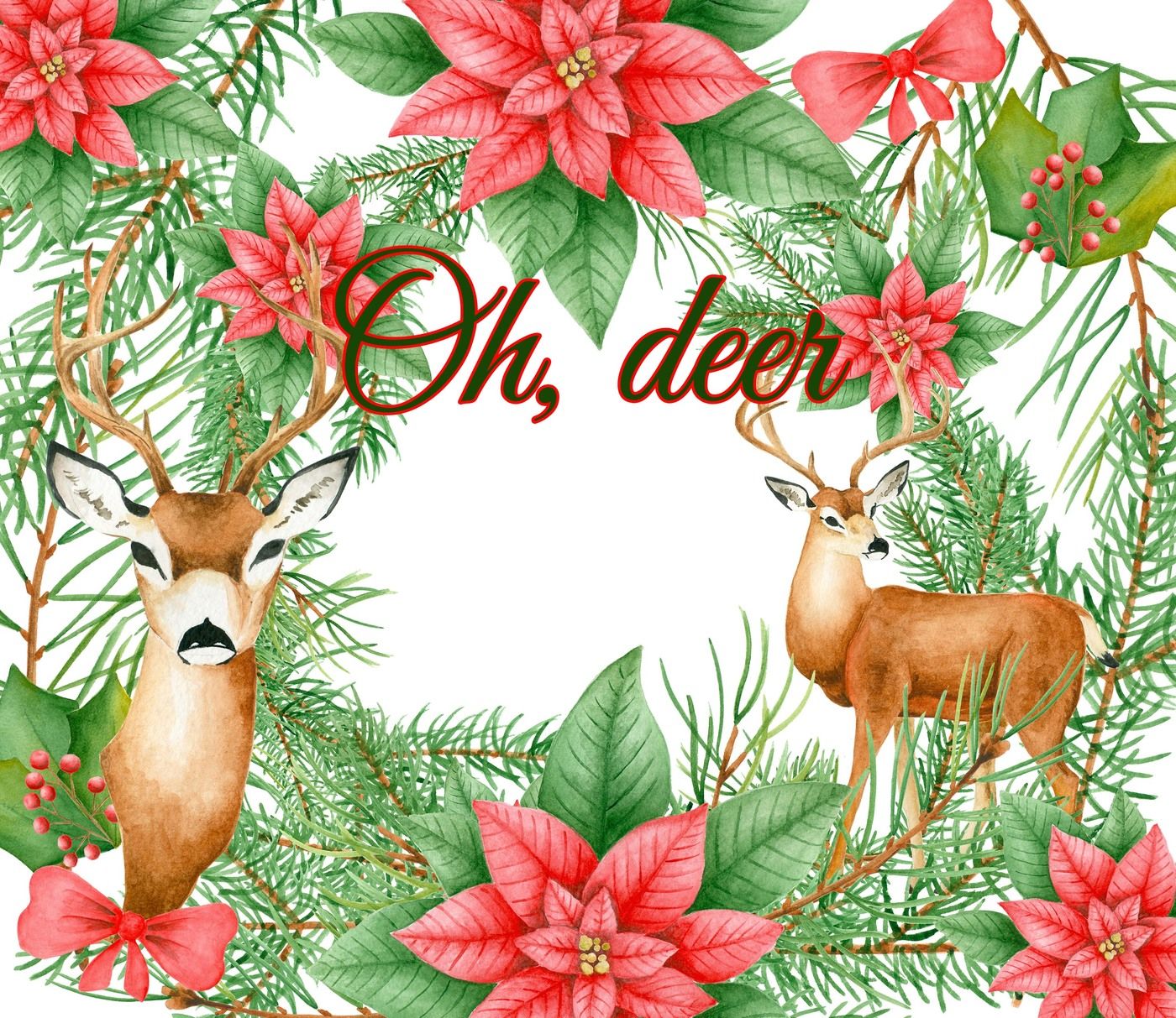 Christmas deer By DigitalDesignsAndArt | TheHungryJPEG.com