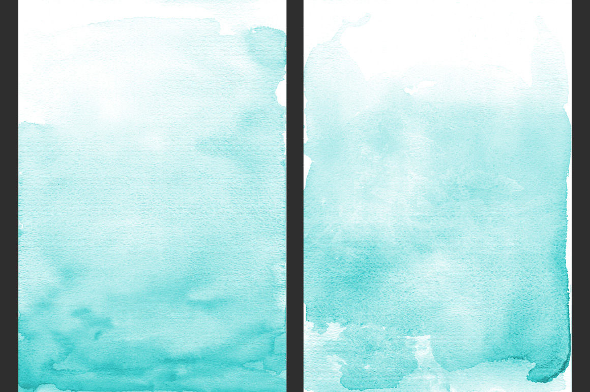 Teal Ombre Watercolor Backgrounds By M. by Mprintly | TheHungryJPEG.com