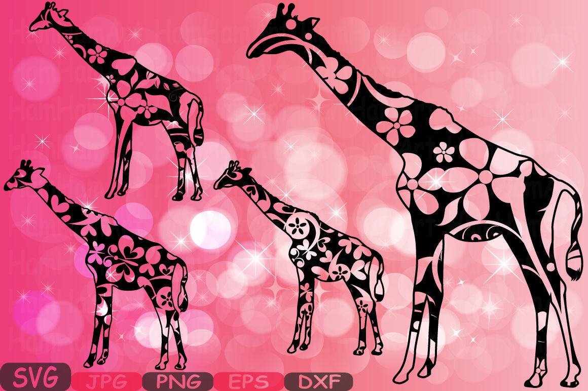 Split Giraffe flower Safari Monogram svg school Clipart zoo jungle