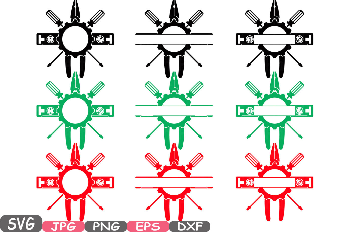 Download Split & Circle Mechanic Tools Silhouette SVG Cutting Files ...