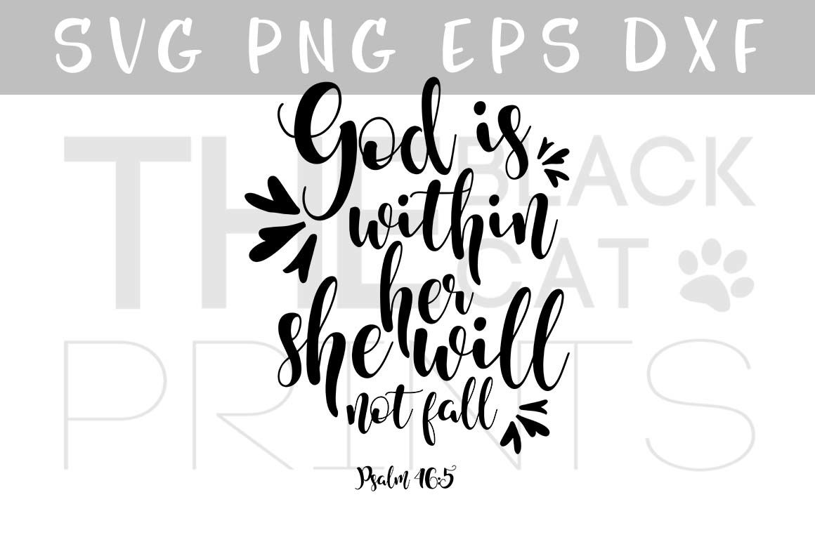 Psalm 46:5 SVG, Christian vector file, Bible verse SVG EPS PNG DXF By