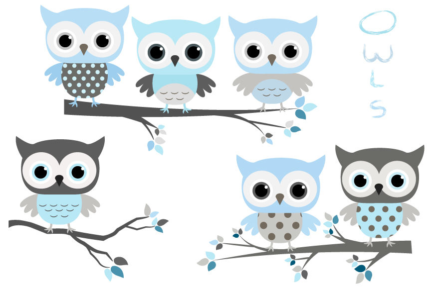 baby boy shower owl clipart