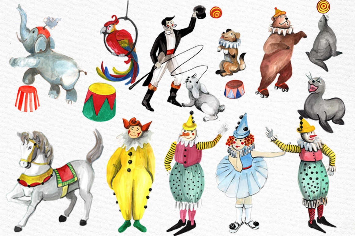 Герои цирка картинки. Цирковые животные для детей. Цирк иллюстрации для детей. Стилизация цирковых животных. Стилизованный животный цирк.