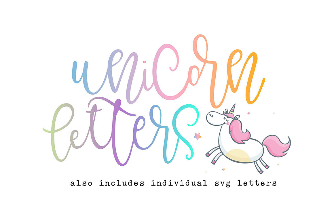 Unicorn Letters By Onthespotstudio Thehungryjpeg Com