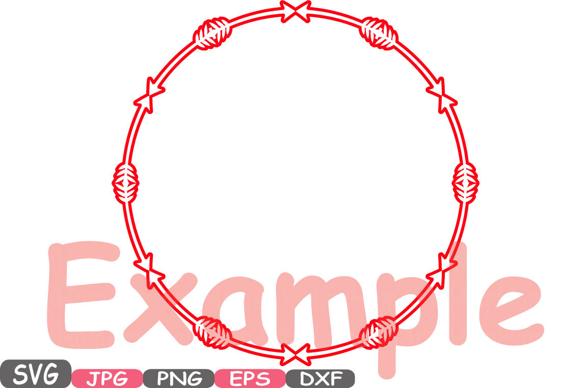 Download Arrow and Chain Circle Frame SVG Silhouette Cutting Files ...