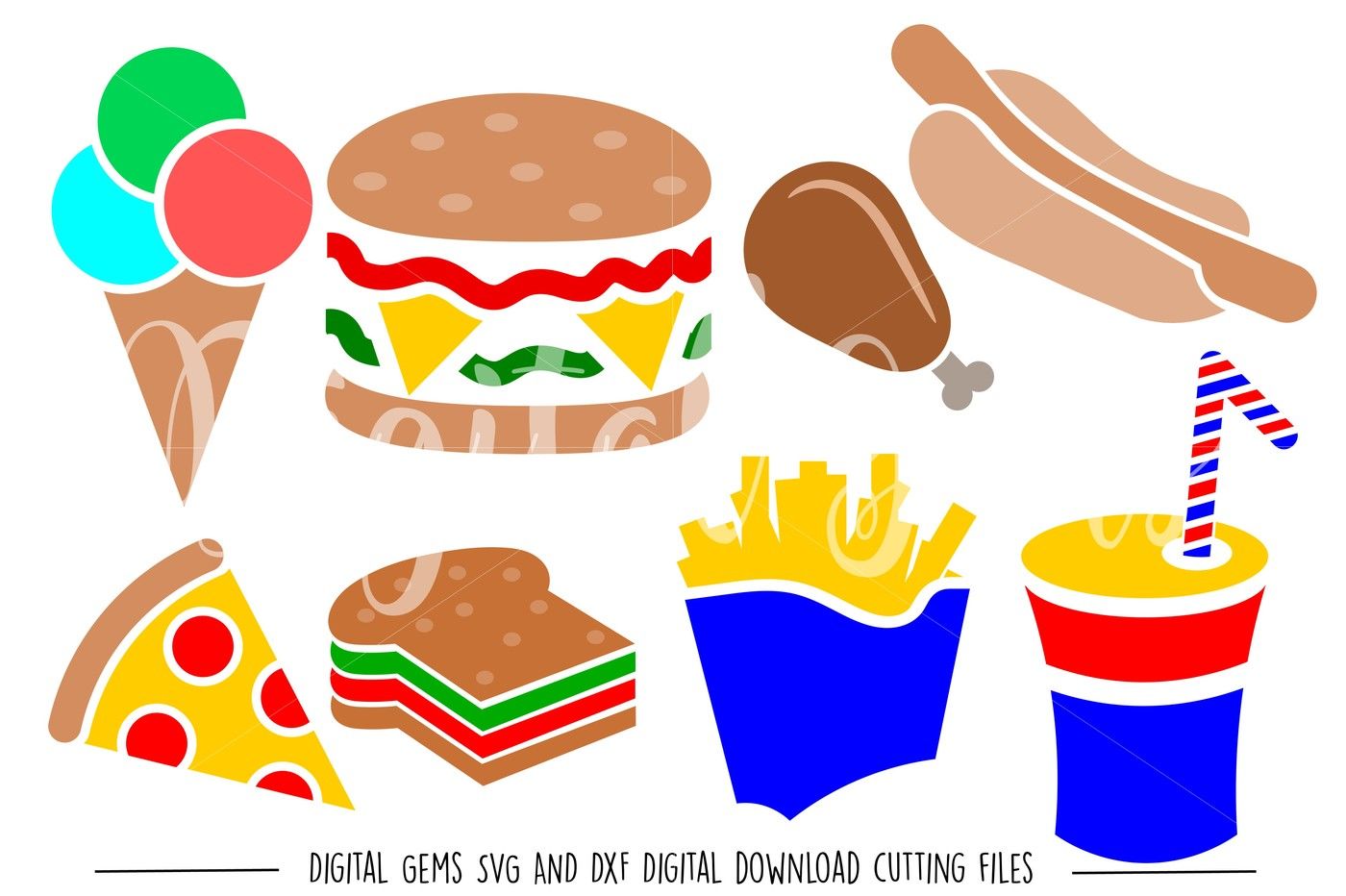 Download Fast Food SVG / DXF / EPS / PNG files By Digital Gems ...