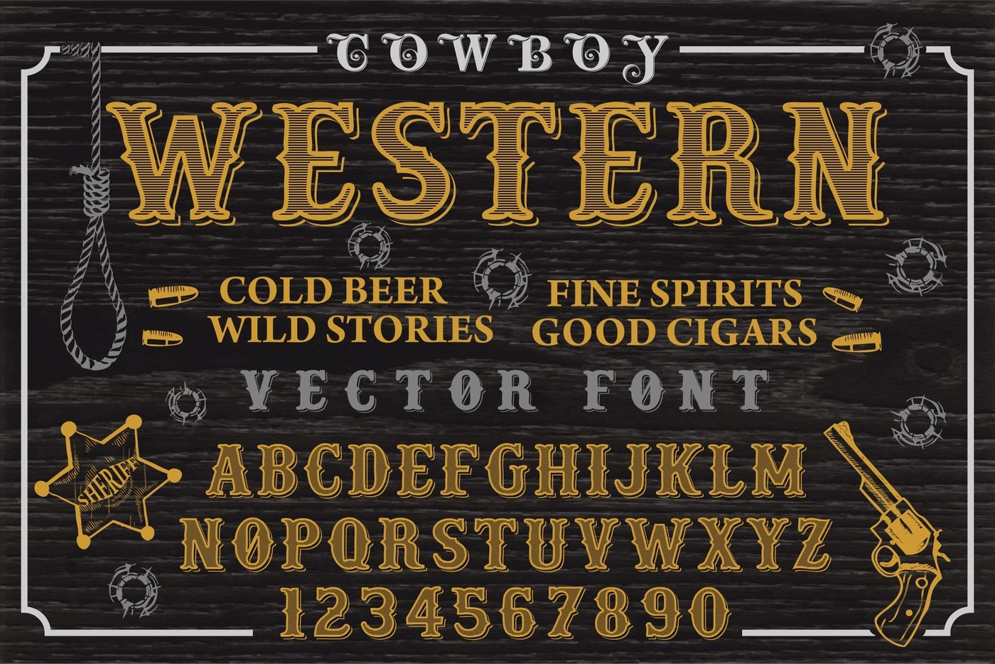 Cowboy Schriftart Ttf Svg Dateien Cowboy Font Svg Western Etsy De Hot
