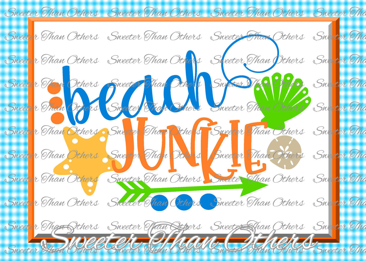 Download Beach Svg Beach Junkie svg, Summer Beach pattern, Dxf Silhouette, Cameo cut file, Cricut cut ...