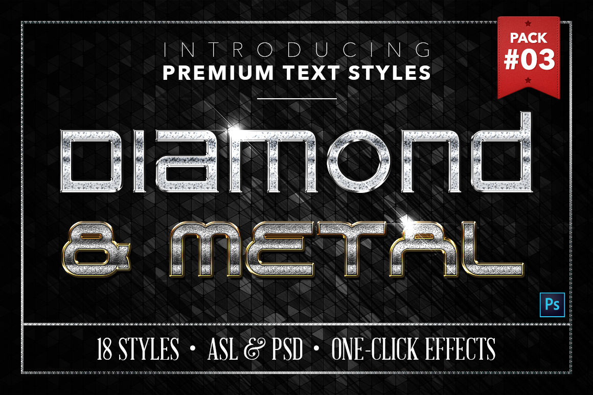 Download BUNDLE: Diamond & Metal Text Styles By Jonas Stensgaard ...