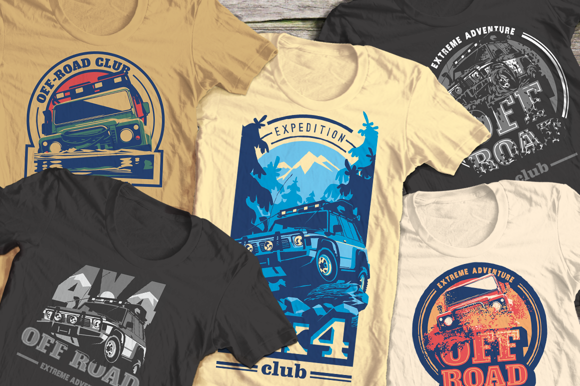 Off-Road 4x4 T-Shirts & Badges Bundle By labitase