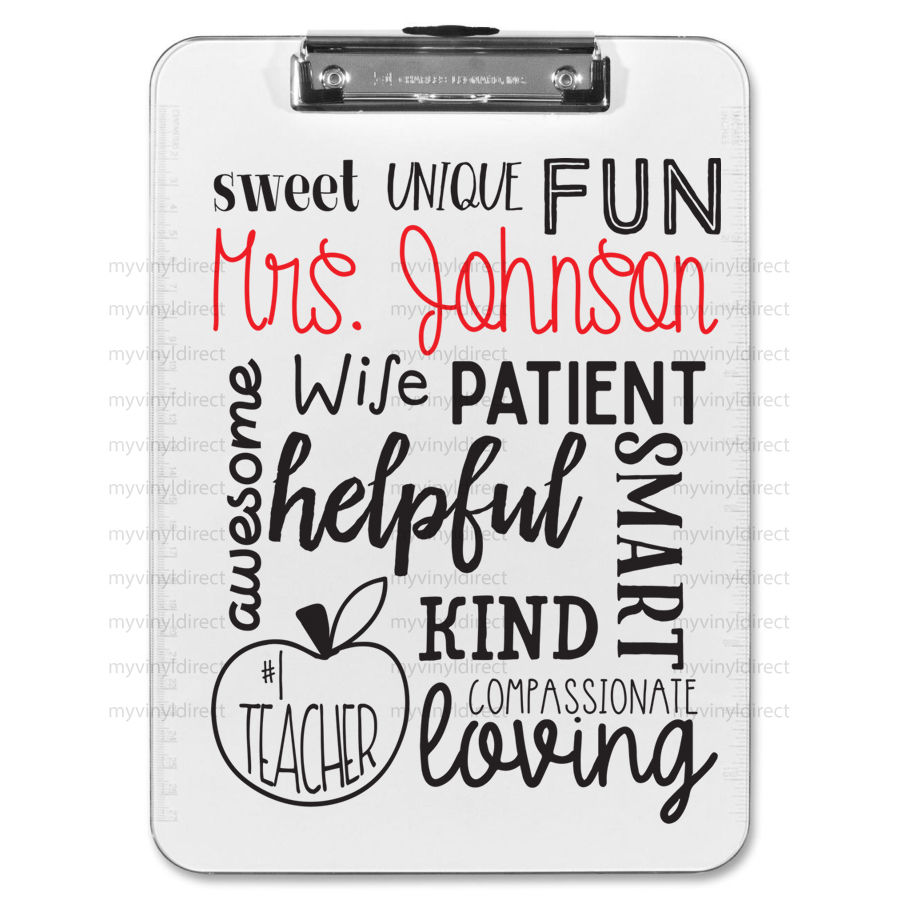 Teacher Clipboard Art Digital Cutting File By My Vinyl Direct Thehungryjpeg Com