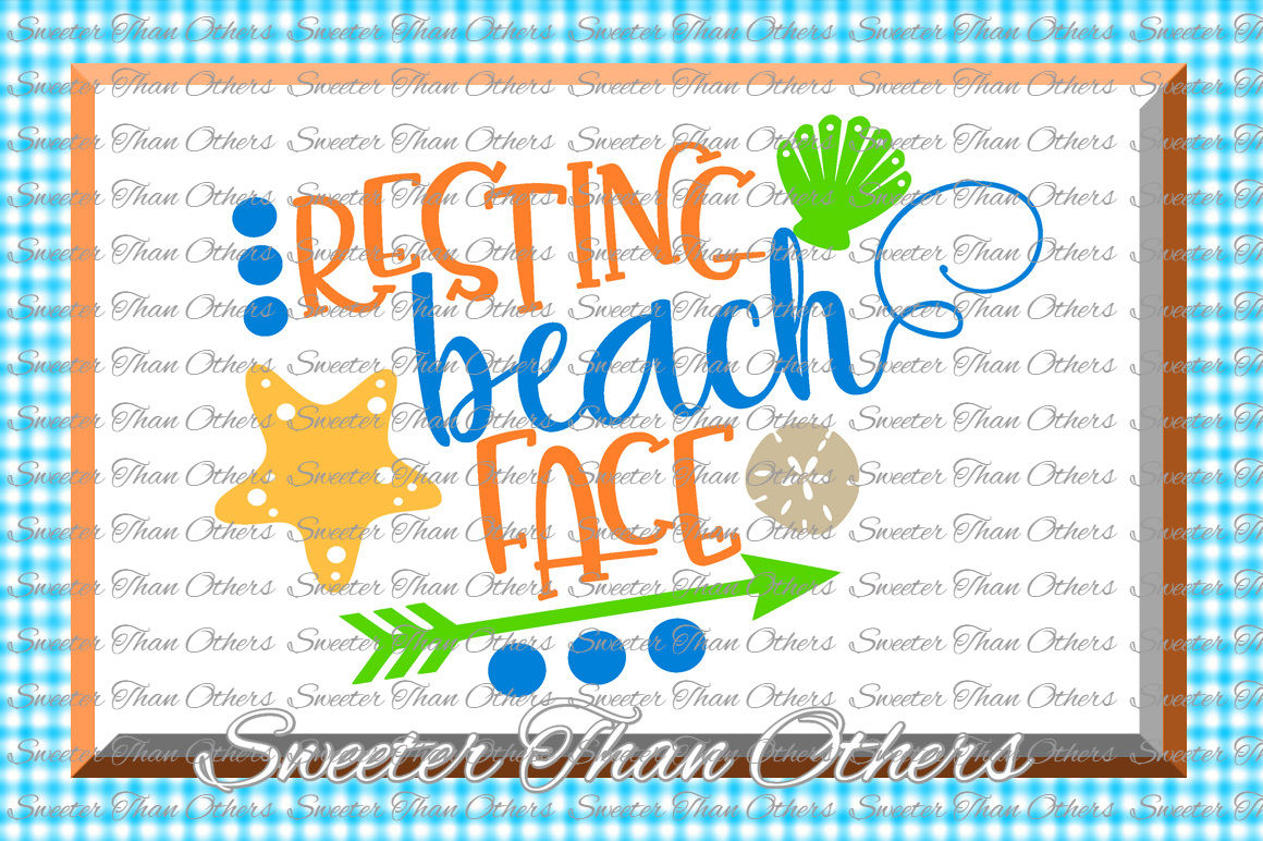 Beach Svg Resting Beach Face Svg Summer Beach Pattern Dxf Silhouette Cameo Cut File Cricut Cut File Instant Download Vinyl Design By Sweeter Than Others Thehungryjpeg Com
