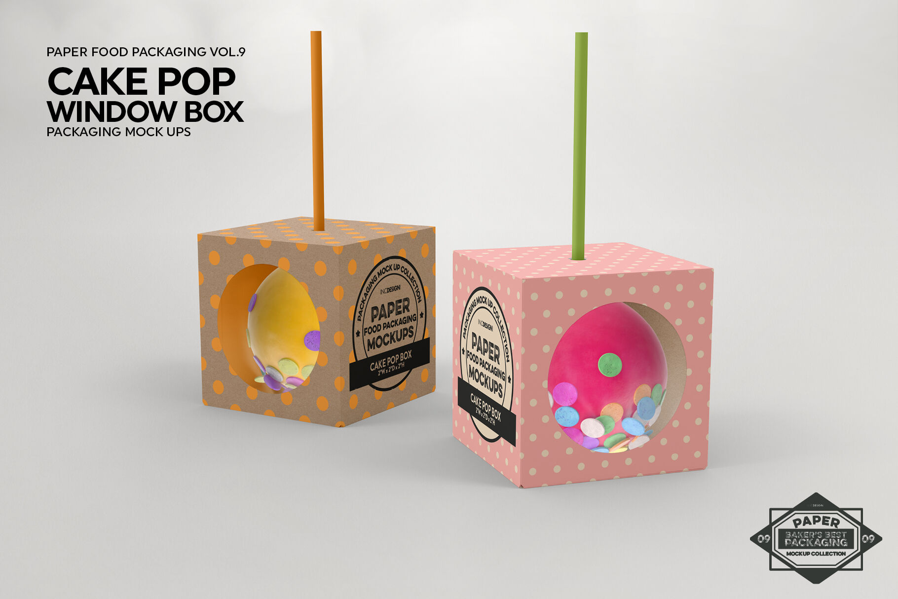 Download VOL 9: Paper Food Box Packaging Mockup Collection By INC Design Studio | TheHungryJPEG.com