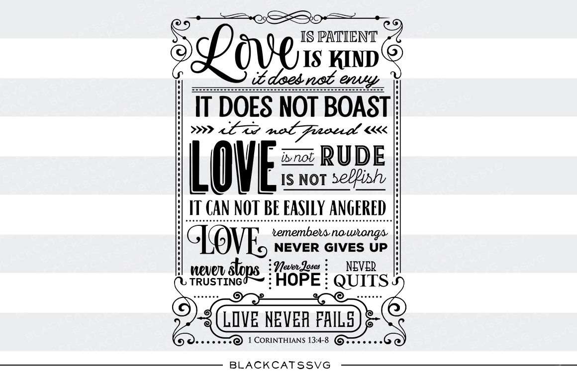 Love Is 1 Corinthians 13 Svg File By Blackcatssvg Thehungryjpeg Com