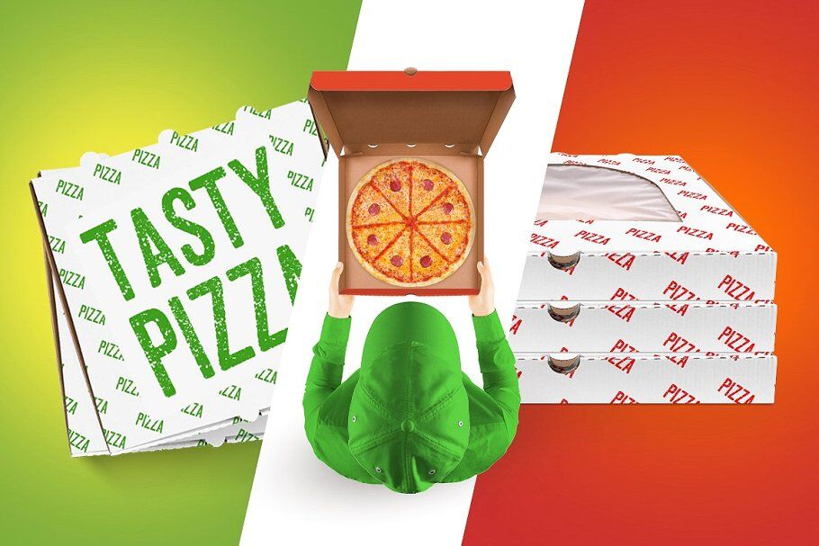 Top View of Packaging Pizza Box Mockup (FREE) - Resource Boy