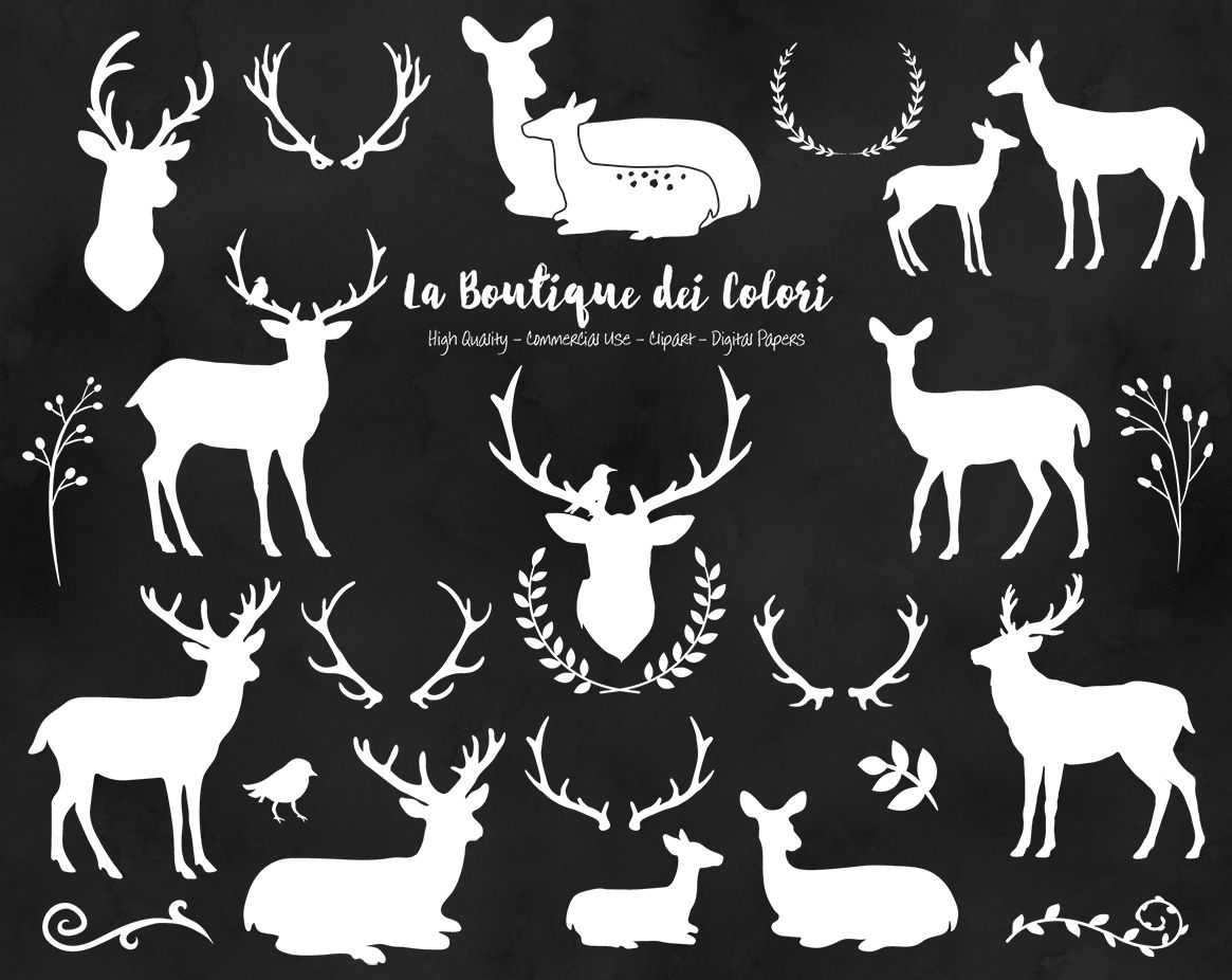fawn deer clipart silhouette