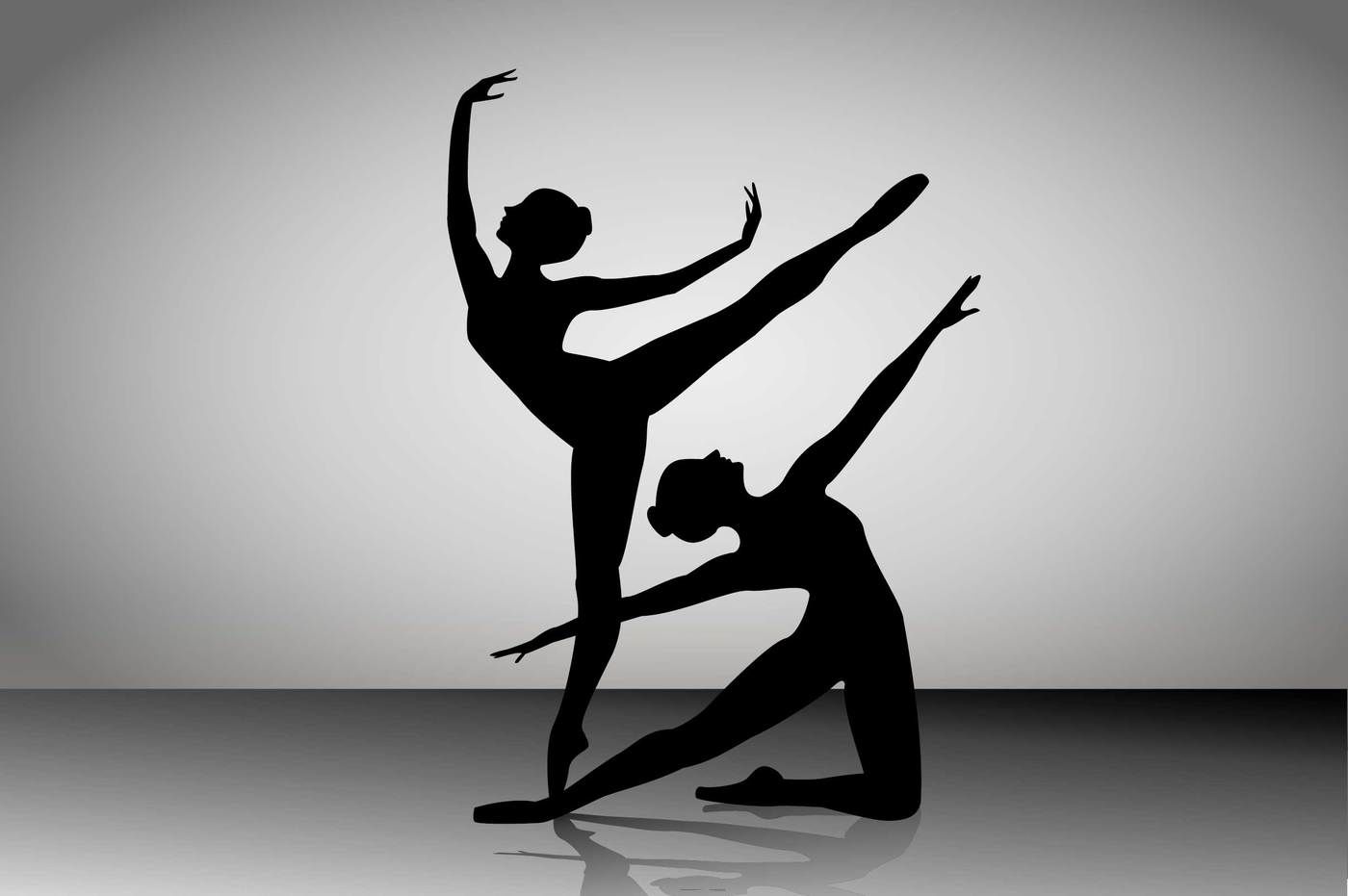 Illustrated Silhouettes Of Ballet Dancers Stock Illustration - Download  Image Now - In Silhouette, Ballet Dancer, Ballet - iStock