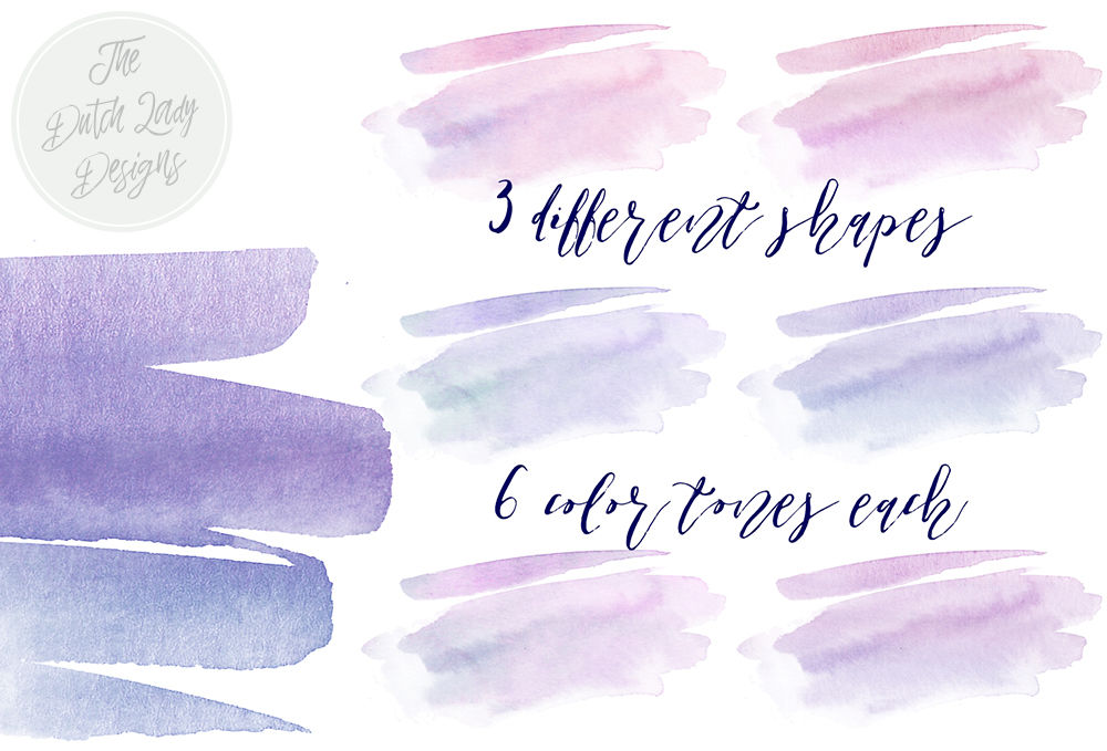 Purple Blue Watercolor Brush Stroke Clipart By The Dutch Lady Designs Thehungryjpeg Com