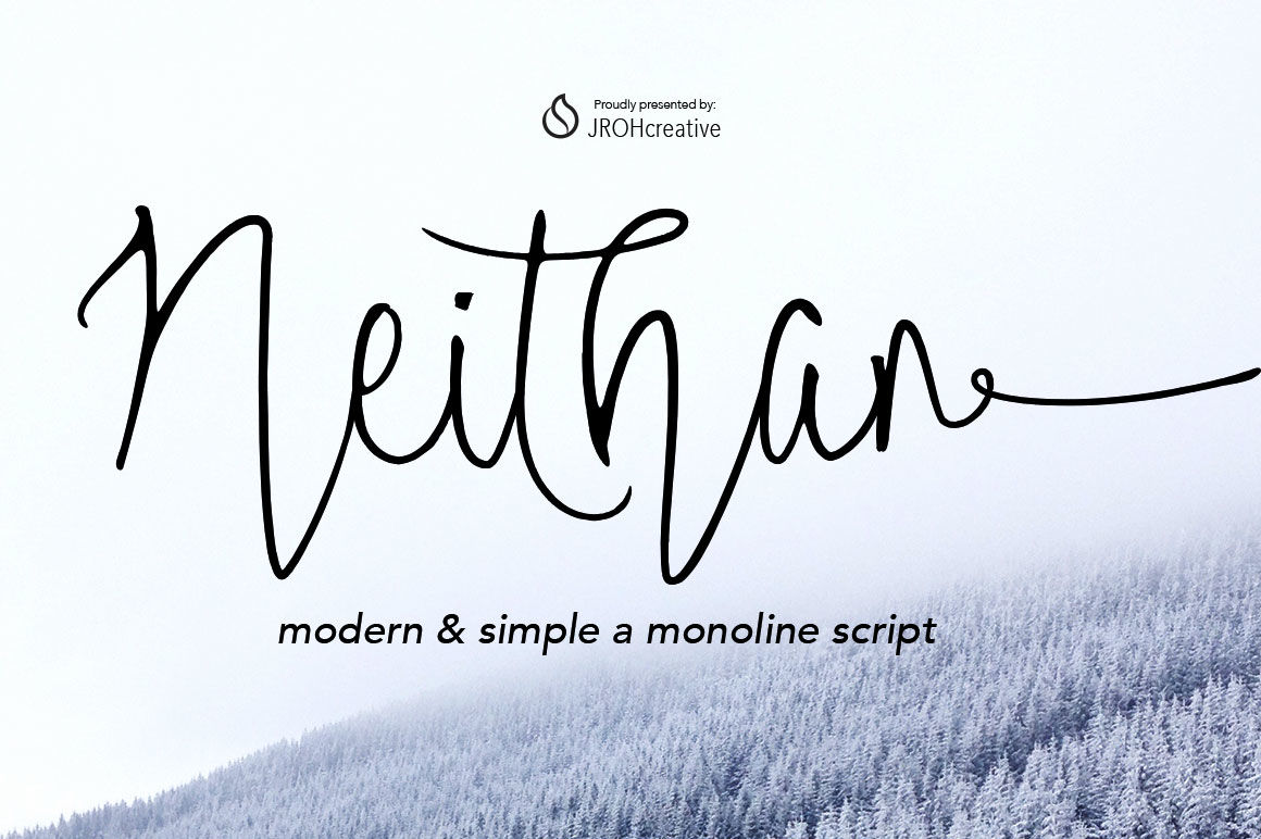 Neithan Monoline Script By Jroh Creative Thehungryjpeg Com