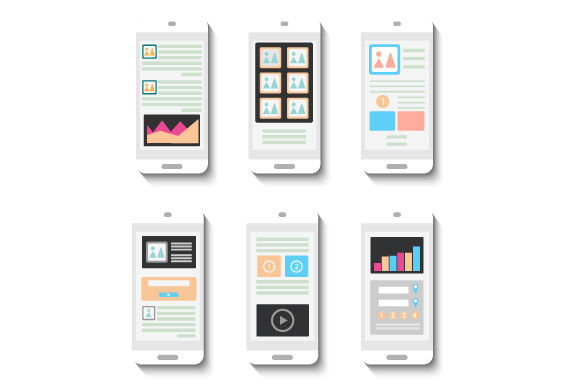Vector template interface mobile application By Alexzel | TheHungryJPEG
