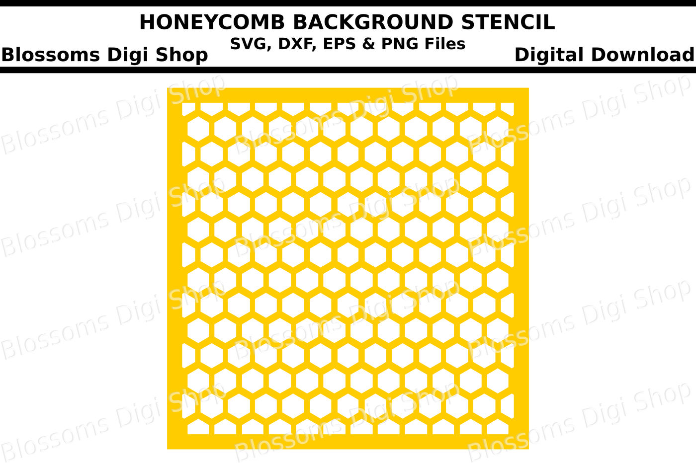 Honeycomb background stencil SVG, DXF, EPS and PNG files By Blossoms ...