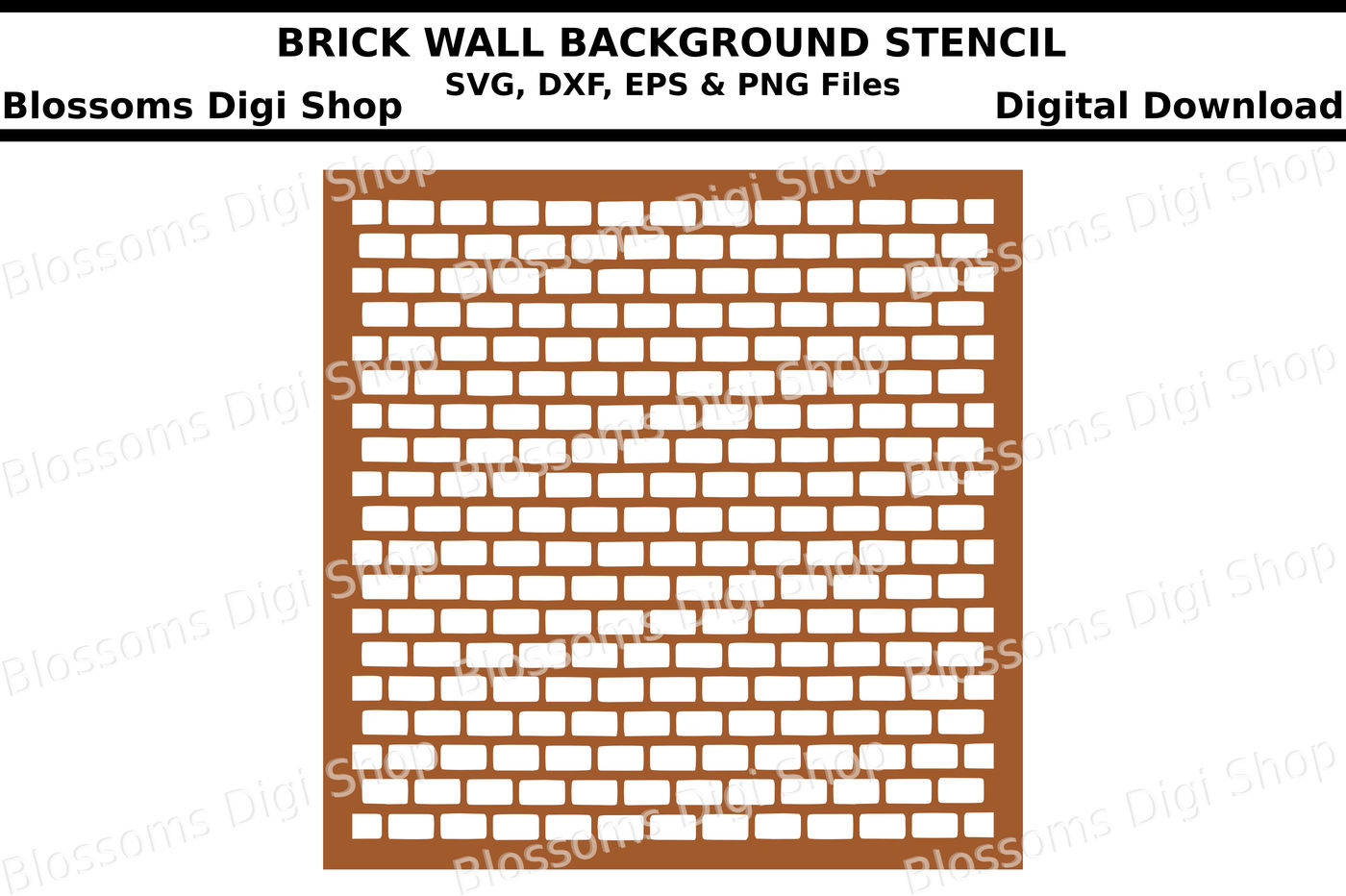 Brick Wall Background Stencil Svg Dxf Eps And Png Files By Blossoms Digi Shop Thehungryjpeg Com