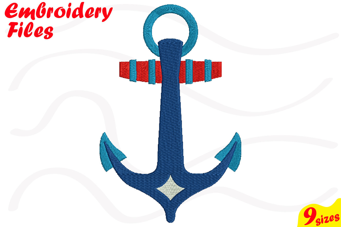 Nautical Anchor Designs for Embroidery Machine Instant Download
