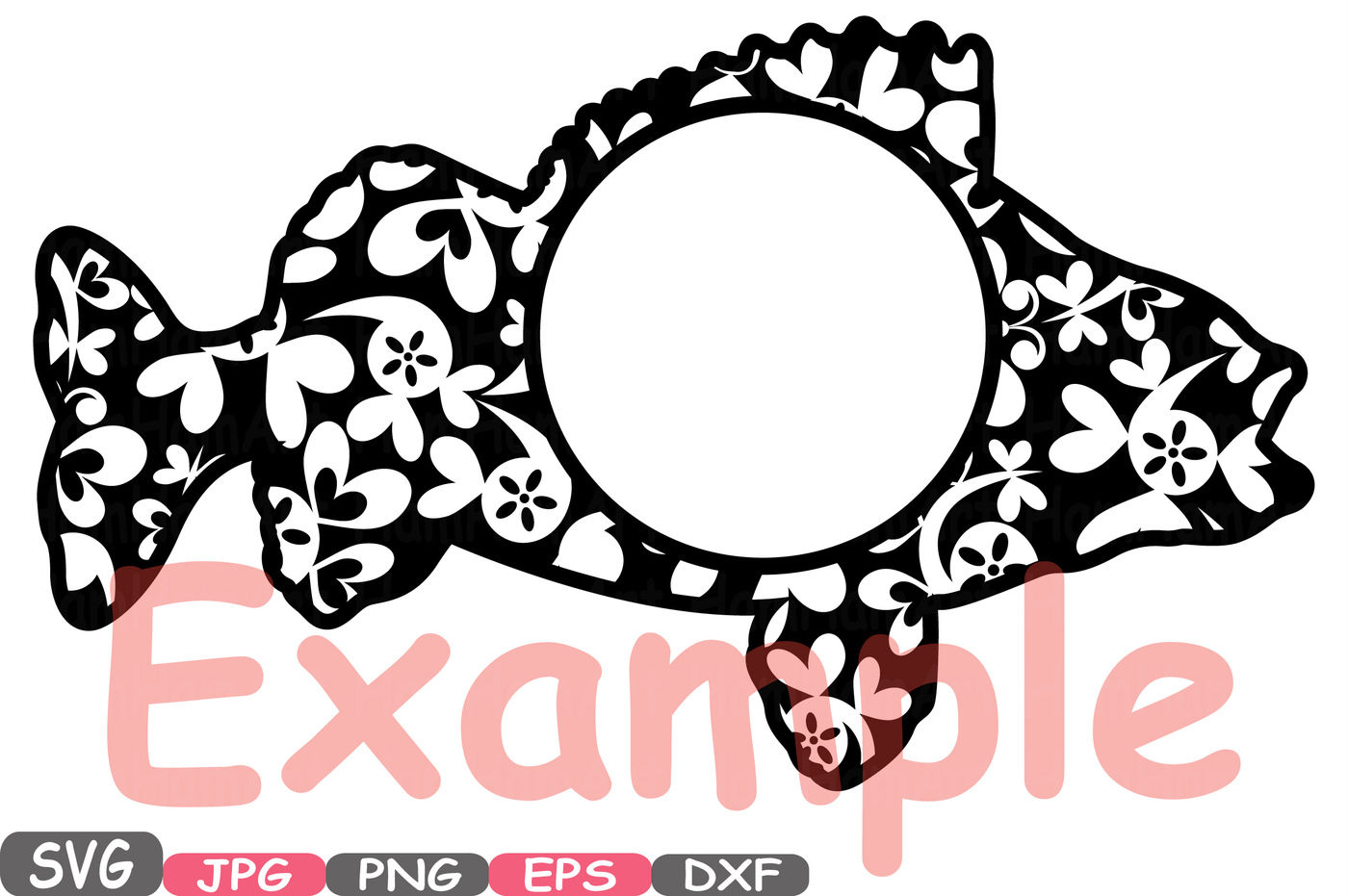 Download Split & Circle Fish Monogram SVG Silhouette Cutting Files ...