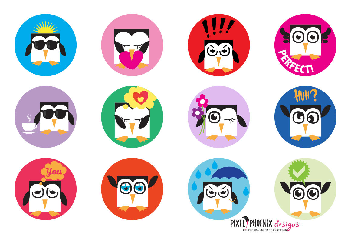 Pixel Penguin Eps Svg Files By Pixel Phoenix Designs Thehungryjpeg Com