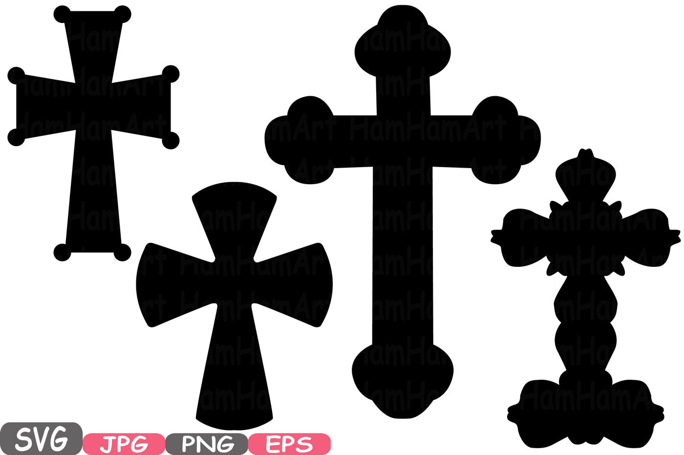 Download Christian Cross SVG Silhouette Cutting Files Jesus Cross religious monogram Clipart Cricut Bible ...