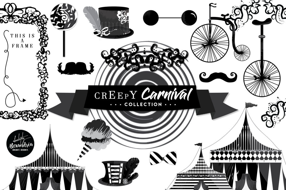 Creepy Carnival Graphics Patterns Bundle By Absolutely Alexandria Thehungryjpeg Com