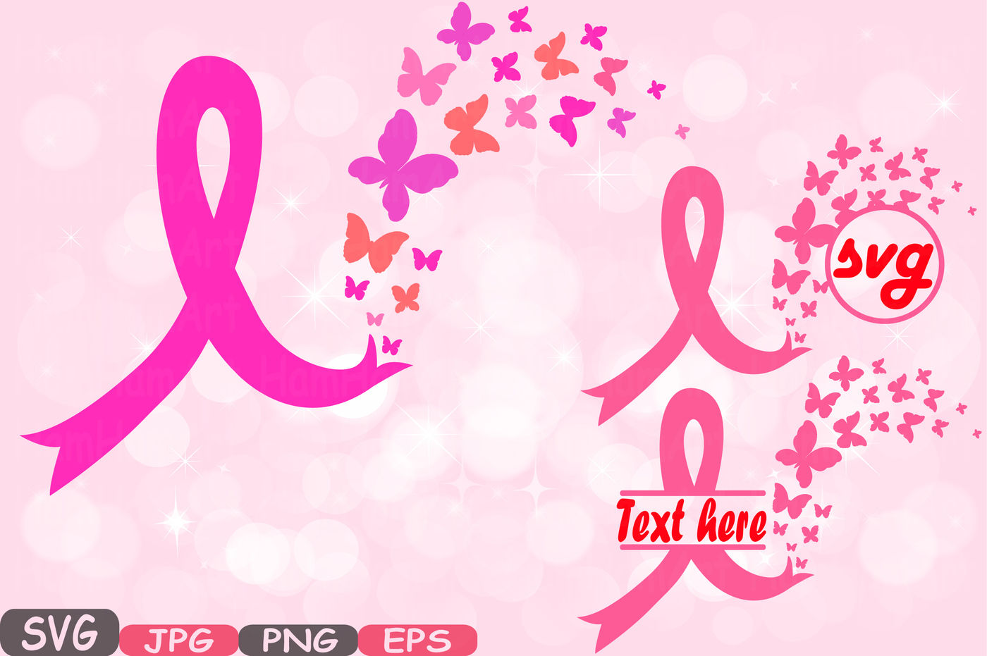 Download Breast Cancer Butterfly Svg Cricut Silhouette Swirl Props Cutting Files Awareness Circle Split Survivor Clipart Digital Vinyl 517s By Hamhamart Thehungryjpeg Com SVG, PNG, EPS, DXF File
