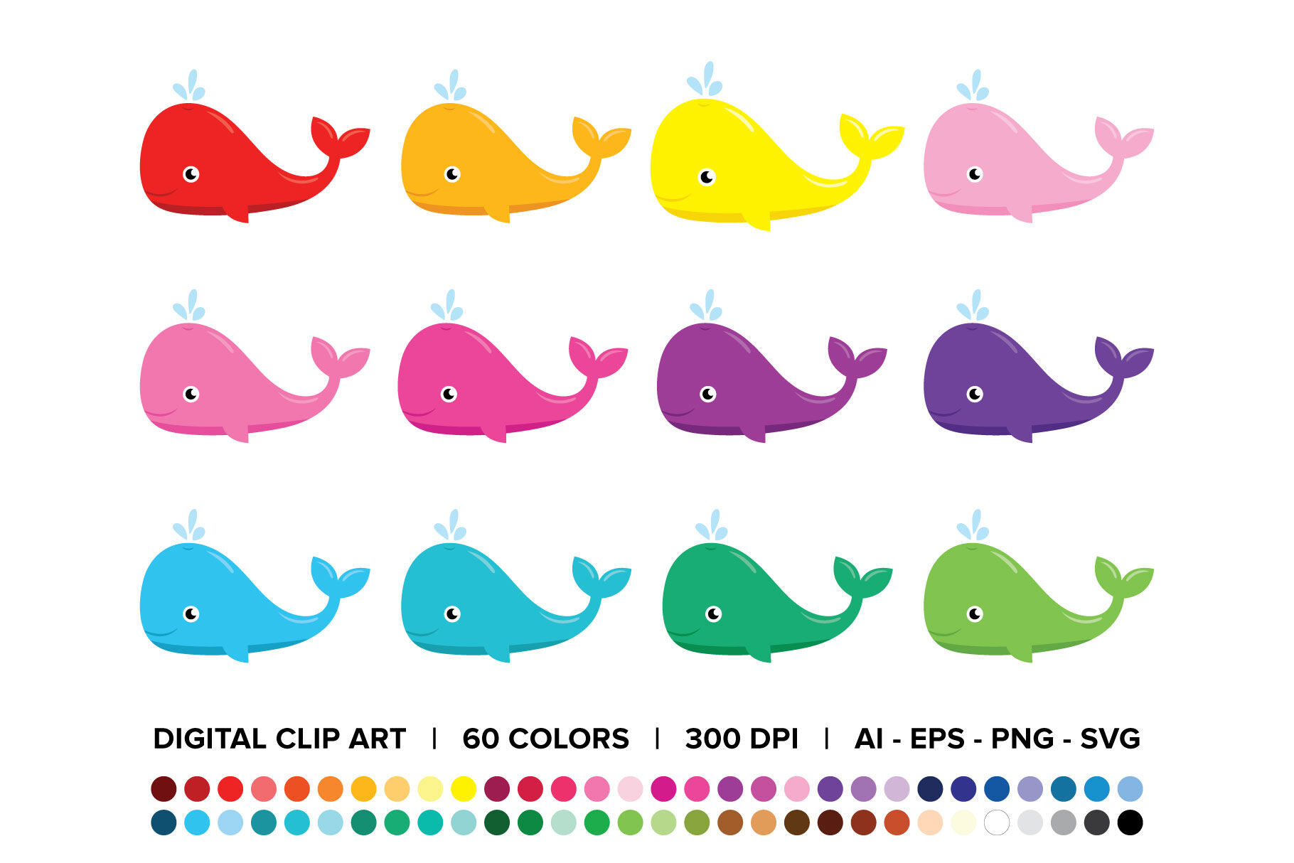 Download Baby Whale Clip Art Set By Running With Foxes ...